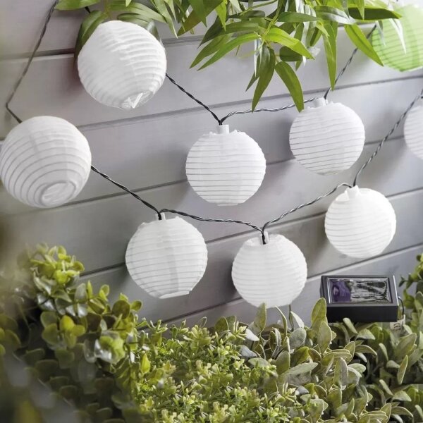 LED Solární řetěz 10xLED/1,2V 300mAh 3,7m IP44 studená bílá