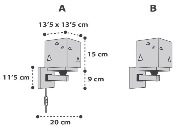 Dalber 73249 - Dětské nástěnné svítidlo HELLO LITTLE 1xE27/60W/230V