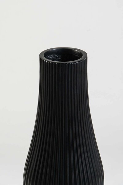 Podlahová váza VERTIGO, sklolaminát, výška 80 cm, černý mat
