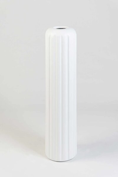 Podlahová váza VERTA, sklolaminát, výška 80 cm, bílý mat