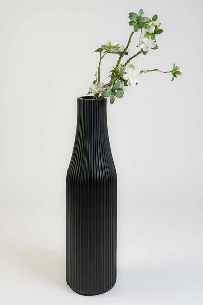 Podlahová váza VERTIGO, sklolaminát, výška 80 cm, černý mat