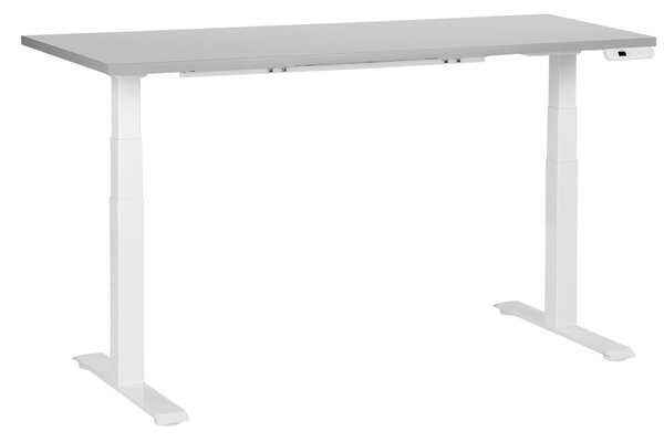 Elektricky výškově nastavitelný pracovní stůl DESTINES Šedá/Bílá 160 cm 72 cm