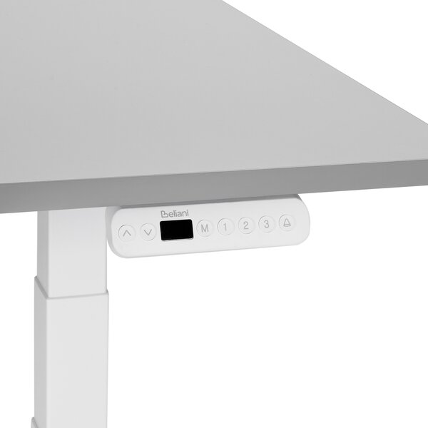 Elektricky výškově nastavitelný pracovní stůl DESTINES Šedá/Bílá 160 cm 72 cm
