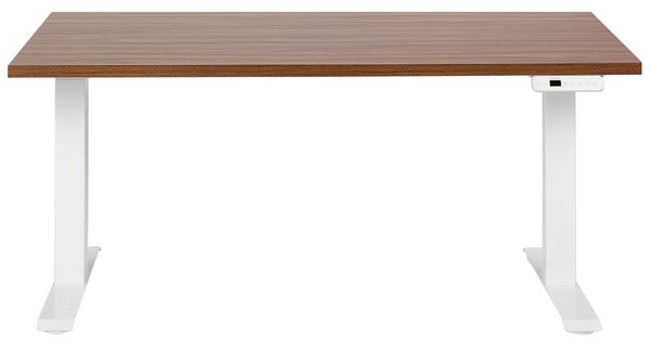 Elektricky výškově nastavitelný pracovní stůl DESTINES Hnědá/Bílá 160 cm 72 cm