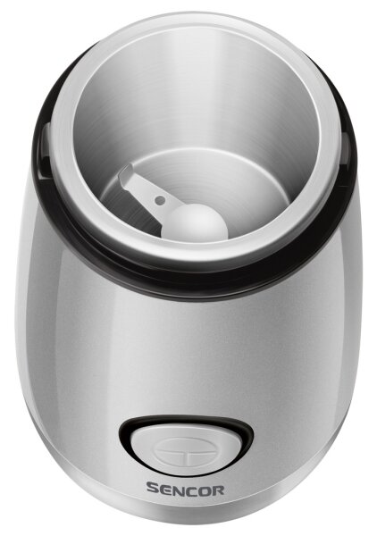 Sencor - Elektrický mlýnek na zrnkovou kávu 60 g 150W/230V bílá/chrom