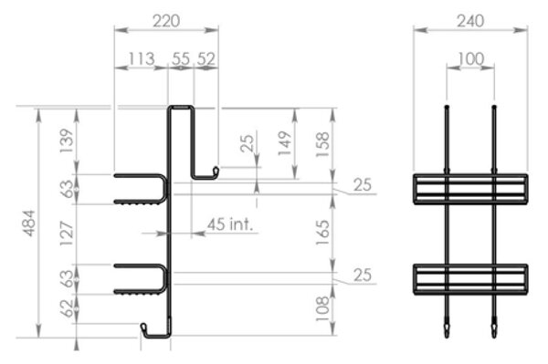Gedy Gedy, CHROM LINE police 240x490x220 mm, chrom, 2485