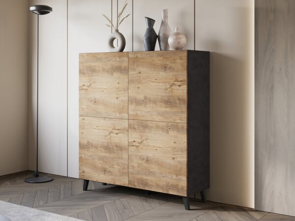 Vysoká skříňka Fezrit 120, Barva: černý grafit 5903211506895