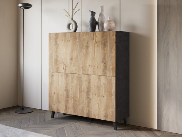 Vysoká skříňka Fezrit 120, Barva: černý grafit 5903211506895