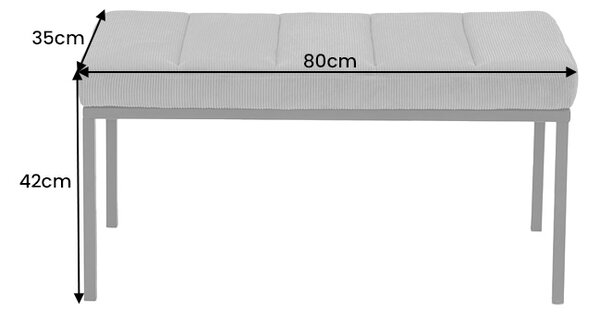 Designová lavice Bailey 80 cm zelený manšestr