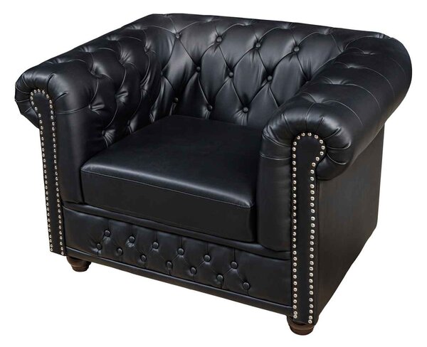 Designové křeslo Chesterfield černé