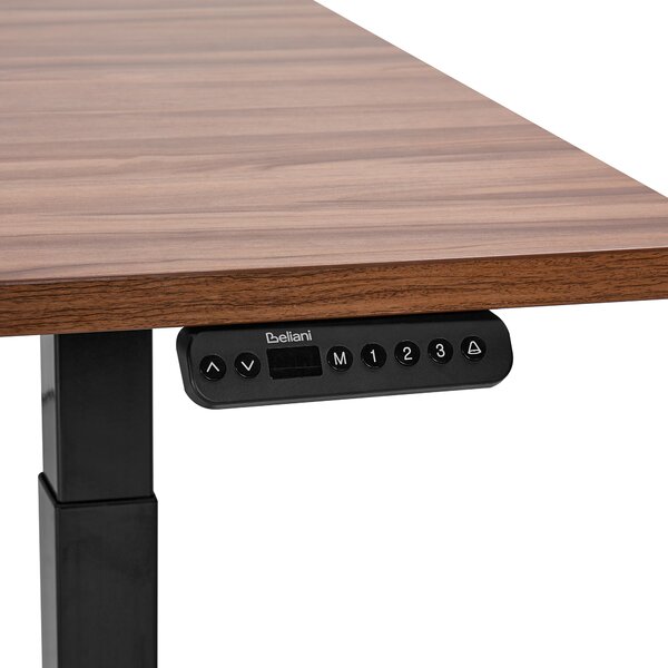 Elektricky výškově nastavitelný pracovní stůl DESTINES Hnědá/Černá 120 cm 72 cm