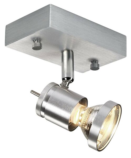 BIG WHITE SLV ASTO 1, nástěnné a stropní svítidlo, jedna žárovka, QPAR51, kartáčovaný Al, max. 75 W 147441