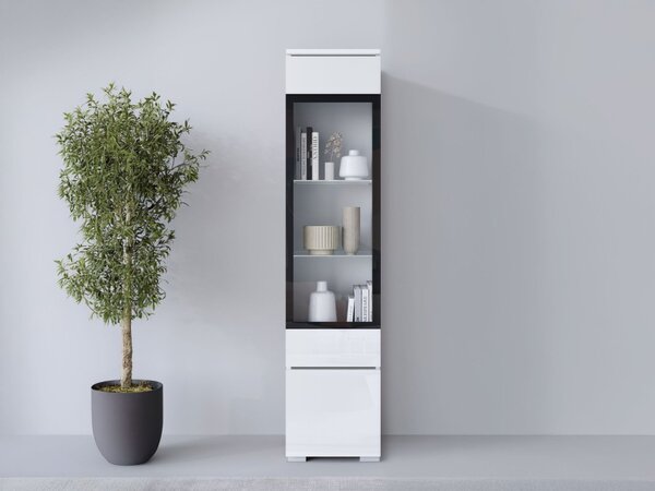 Vitrína Sawoti 002 + LED, Barva: kašmírová béžová 5903211507366