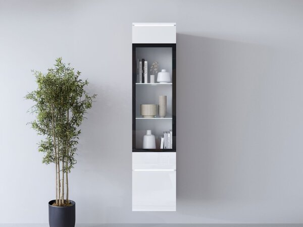 Vitrína Sawoti 002 + LED, Barva: kašmírová béžová 5903211507366