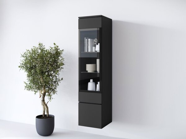 Vitrína Sawoti 002 + LED, Barva: kašmírová béžová 5903211507366