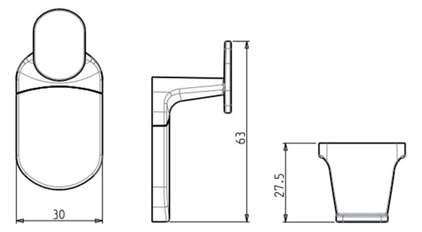 METAFORM Aqualine, ZERO háček, pár, chrom, ZE001