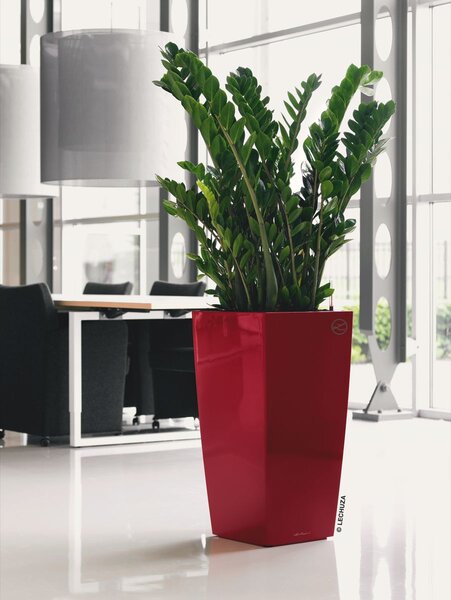 Samozavlažovací květináč Cubico Premium 30 cm, hnědá +