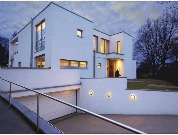 BIG WHITE SLV BULAN, venkovní nástěnné a stropní svítidlo, C35, IP44, kulaté, stříbrošedé, satinované sklo, max. 60 W 229072