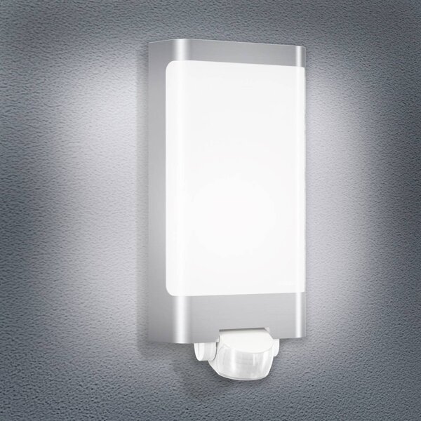 STEINEL L 240 S LED nástěnné světlo se senzorem, nerezová ocel, Hliník / šedá / zinek, Nerezová ocel, Moderní