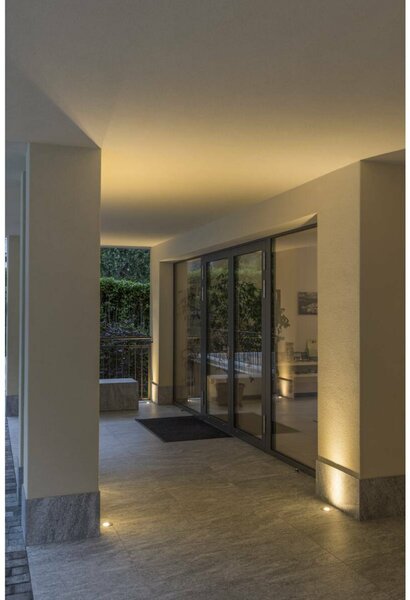 BIG WHITE SLV DASAR 92 LED LV, venkovní zapuštěné podlahové svítidlo, LED, 3000K, IP67, kulaté, krycí lišta kartáčovaná nerezová oce