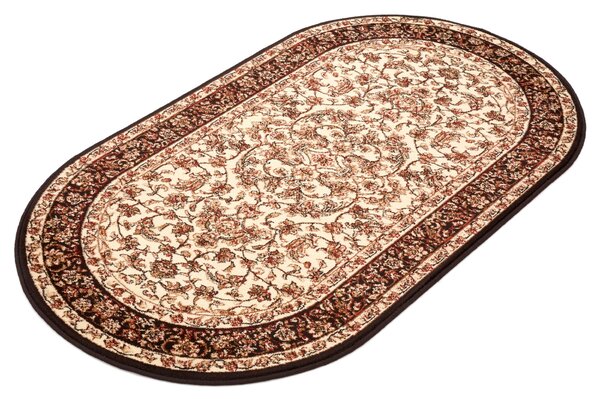 Oválný koberec Agnella Standard Hermiona Krémový Rozměr: 100x180 cm