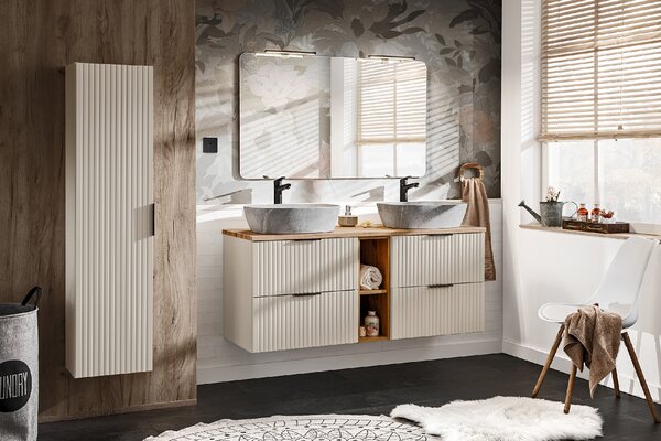 Comad Doplňková koupelnová skříňka vysoká Adel Cashmere 35 kašmír mat