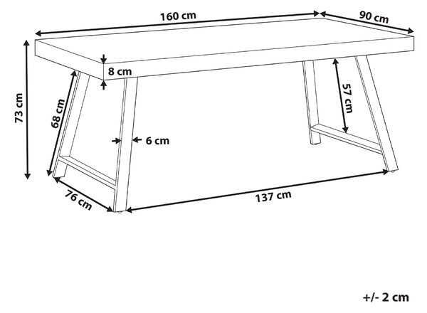 Jídelní stůl WARTON Tmavě hnědá 160 cm 90 cm Borovicové dřevo