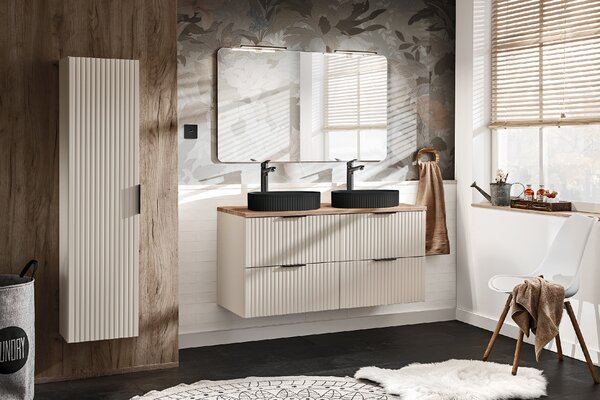 Comad Doplňková koupelnová skříňka vysoká Adel Cashmere 35 kašmír mat