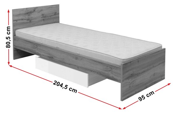 Jednolůžková postel 90 cm BRW Zele LOZ90