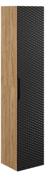 Comad Doplňková koupelnová skříňka vysoká Ocean Black 35 olejovaný dub/černá