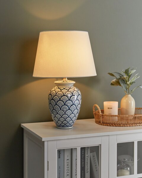 Stolní lampa JAUCA Porcelán Bílá/Modrá