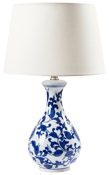 Stolní lampa CARMEN Porcelán Bílá/Modrá