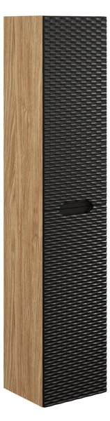 Comad Doplňková koupelnová skříňka vysoká Ocean Black 35 dub olejovaný/černá mat
