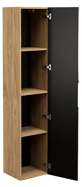 Comad Doplňková koupelnová skříňka vysoká Luxor Black 35 olejovaný dub/černá mat