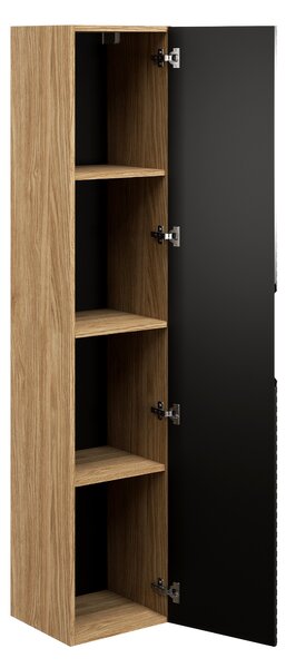 Comad Doplňková koupelnová skříňka vysoká Ocean Black 35 olejovaný dub/černá