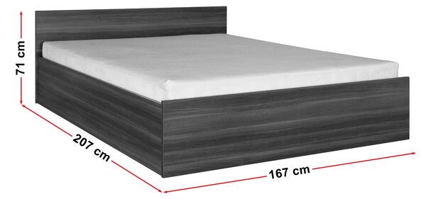 Manželská postel 160 cm Irvine I21 (jasan tmavý) (s roštem a úložným prostorem). 606110