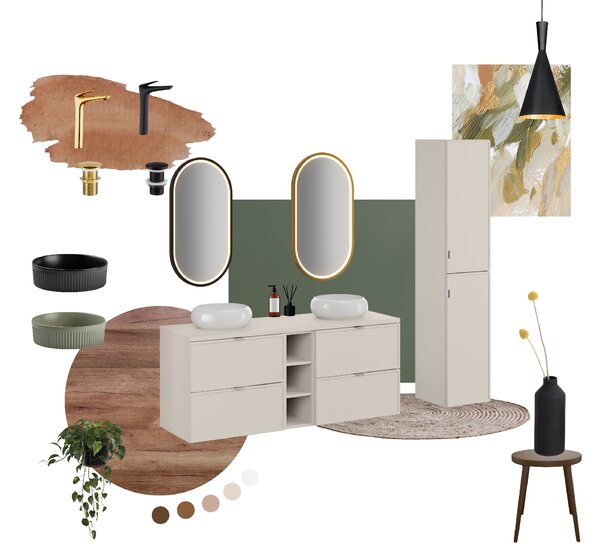 Comad Koupelnová skříňka s deskovým umyvadlem Bella Cashmere 120 cm - kašmír