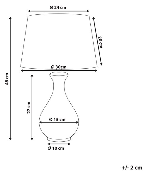 Stolní lampa CARMEN Porcelán Bílá/Modrá