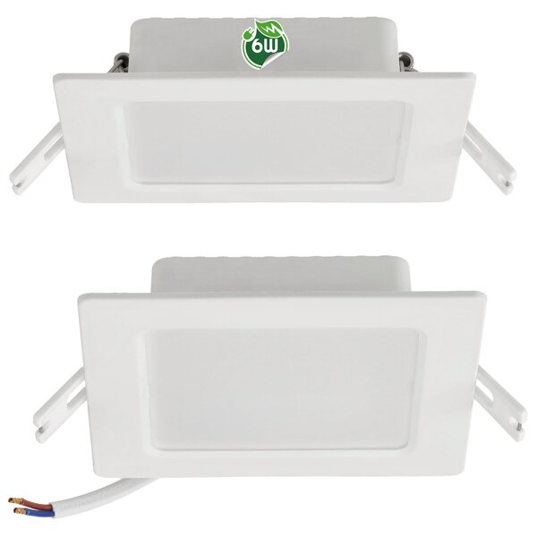 BERGE Čtvercový LED panel bílý - zapuštěný - 6W - PC - neutrální bílá