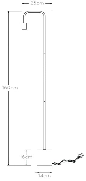 Lucide 45765/01/30 - Stojací lampa LORIN 1xE27/40W/230V černá
