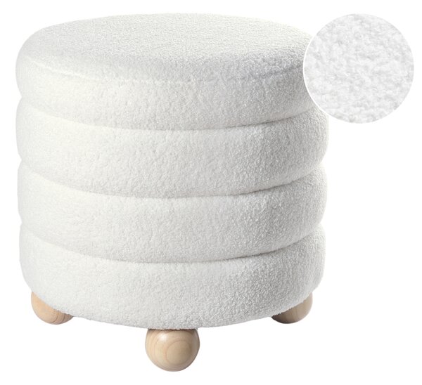 Puf CHILLY Buklé Krémově bílá