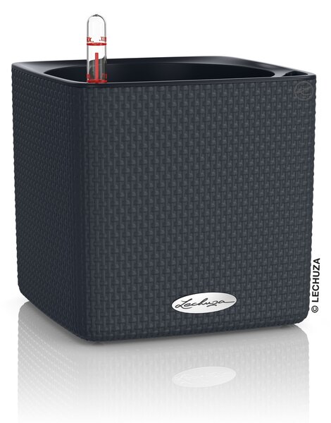 Samozavlažovací květináč Cube Color, průměr 14 cm, antracitová