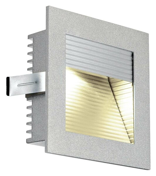 BIG WHITE SLV FRAME CURVE, vestavné svítidlo, LED, 3 000 K, hranaté, stříbrošedé, vč. listových pružin 111292