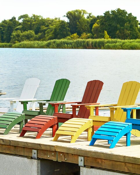 Zahradní židle ADIRONDACK s podnožkou Červená