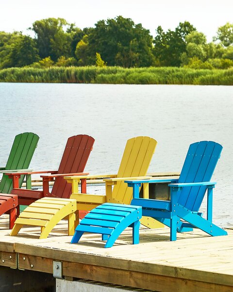 Zahradní židle ADIRONDACK s podnožkou Modrá