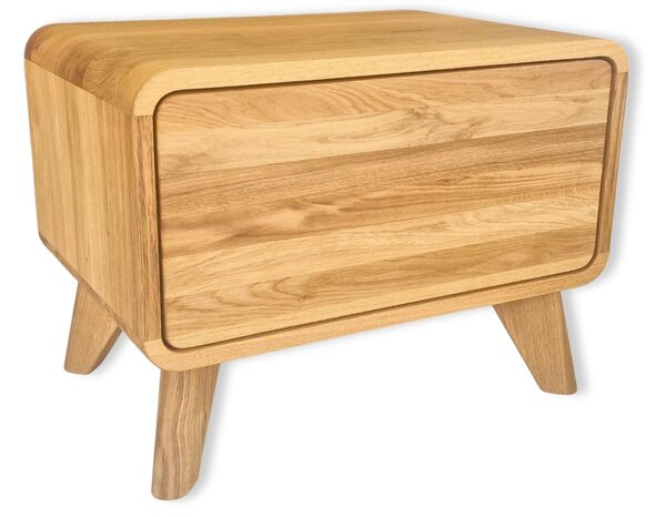Dřevěný noční stolek DEIRA 1Z 50x40x45 cm - Provedení masiv Buk nebo za příplatek Dub