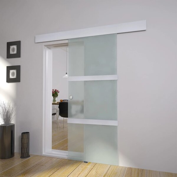 Posuvné dveře sklo a hliník 178 cm stříbrné