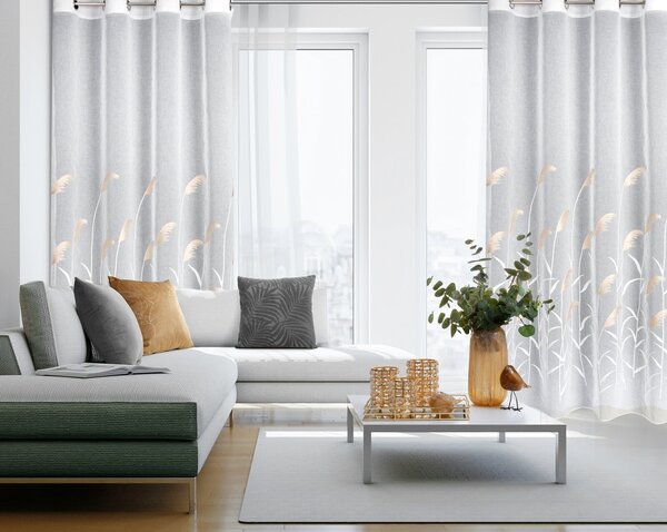 ZÁCLONA NA KROUŽCÍCH ABBIE 140X250 CM VZOROVANÉ