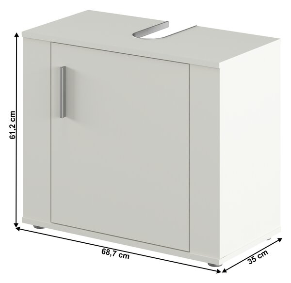 KONDELA Skříňka pod umyvadlo, matná bílá, LESSY NEW 02