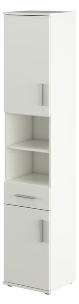 KONDELA Vysoká skříňka, matná bílá, LESSY NEW 05
